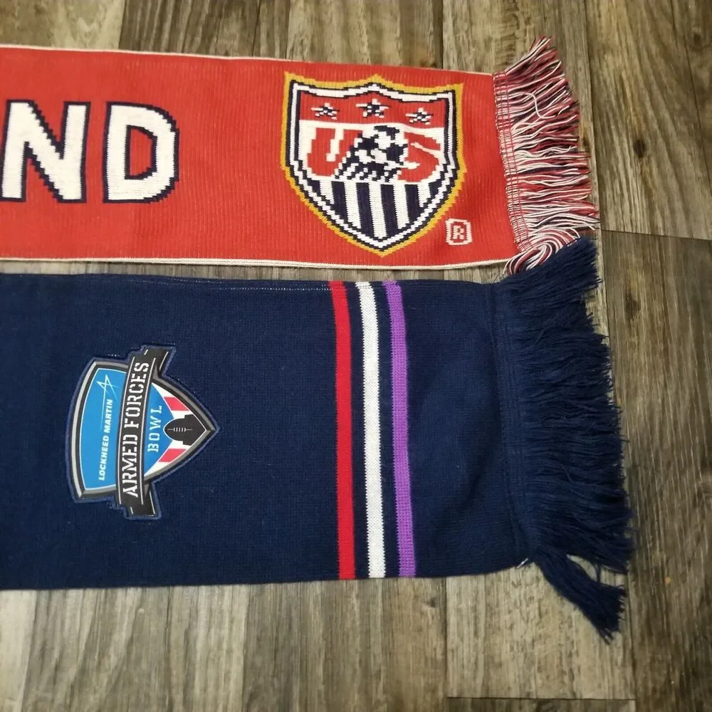 Lockheed Martin Armed Forces Bowl Scarf Military/ Purple Heart 60 In‎ Lot Of Two